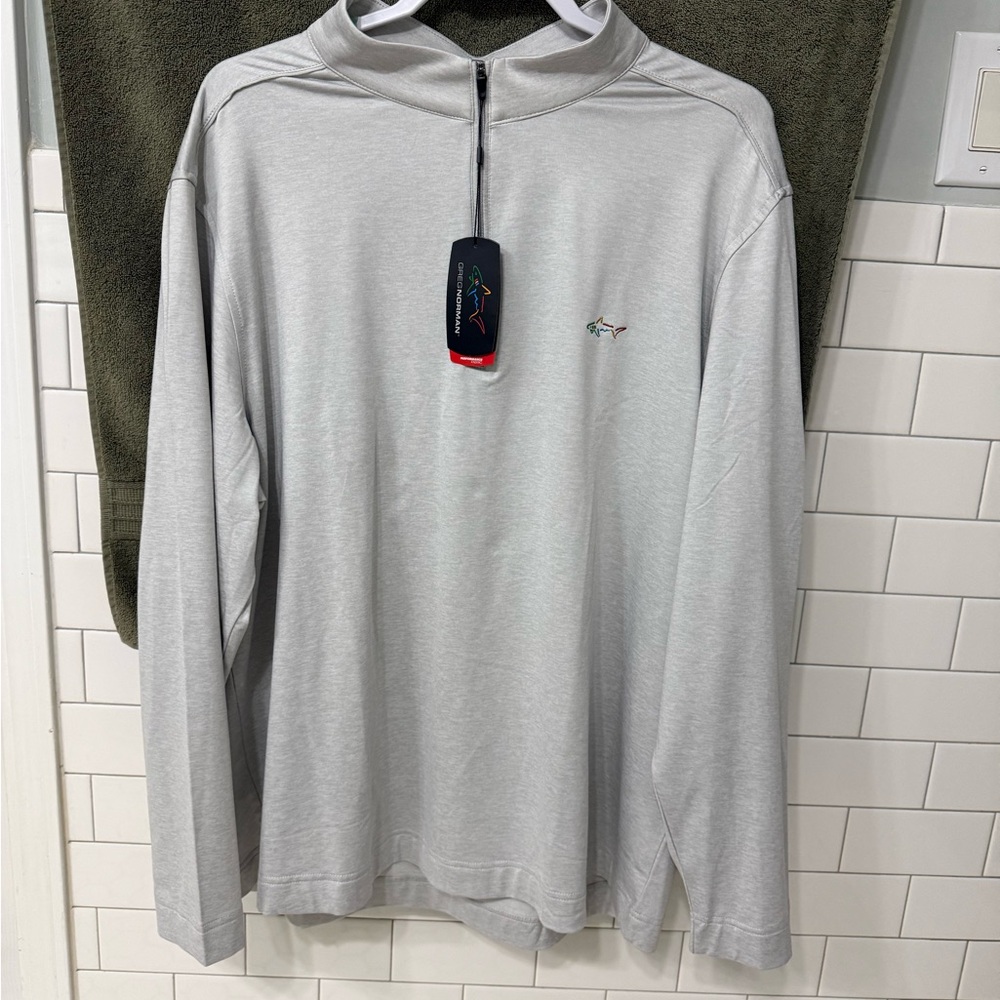 Greg Norman Collection Light Gray Quarter-Zip Pullover